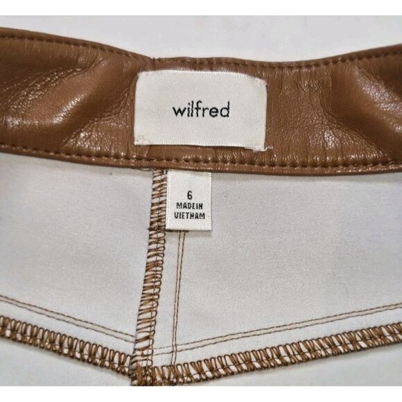 Wilfred Melina Faux Leather Pants Brown 6 5 Pocket Style FVL 04-06-6940-R-FA22 E - Picture 6 of 8